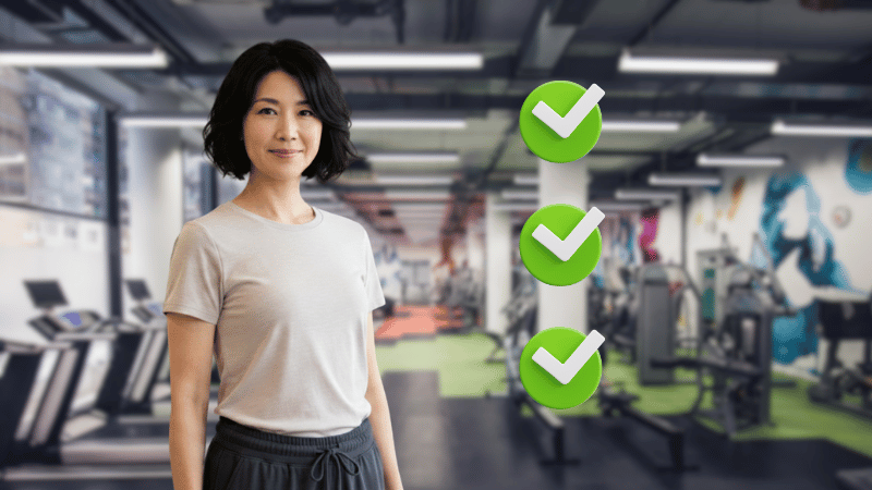 スポーツジムで過ごす女性