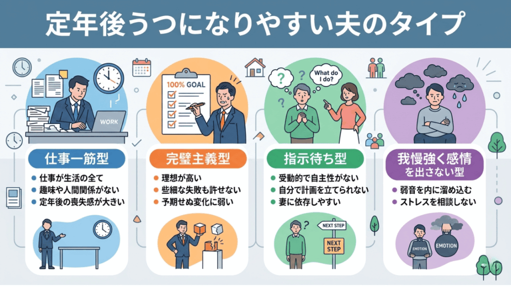定年後うつになりやすい夫のタイプの画像